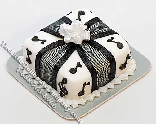 (image for) Dollhouse Scale Model Square Music Note Themed Cake